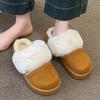 Fashion 2025 Winter Warm Fluffy Platform Slippers for Women Fashion Striped Faux Fur Home Shoes Woman Thick Sole Non Slip Plush Slippers