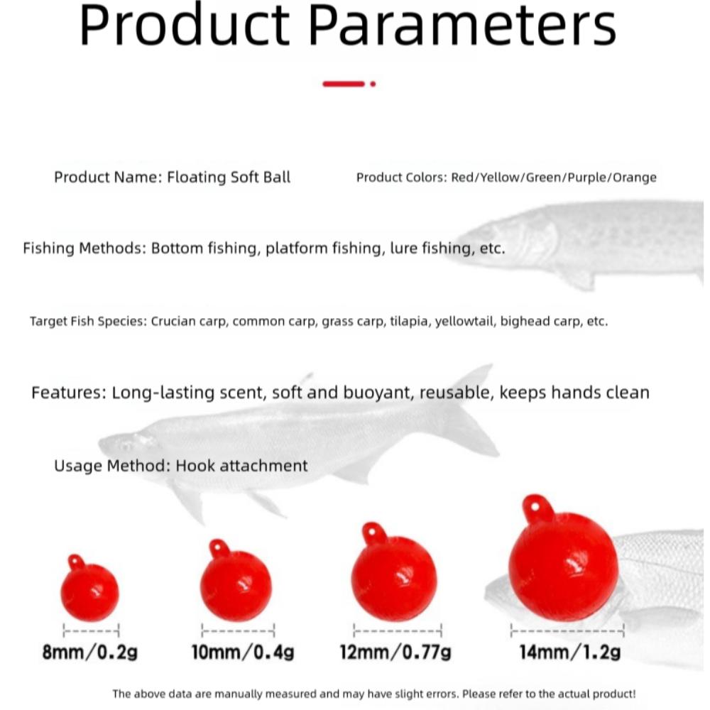 200/100/80/60 Grains Strong fragrance TPR Fishing Lure Reusable Fishing Bait Freshwater Fishing