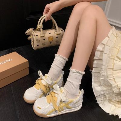 Точечная версия "Kafka~ Сетчатые дышащие кроссовки для тренировок немецкого типа для женщин лето 2025 маленькие белые туфли повседневная обувь на платформе