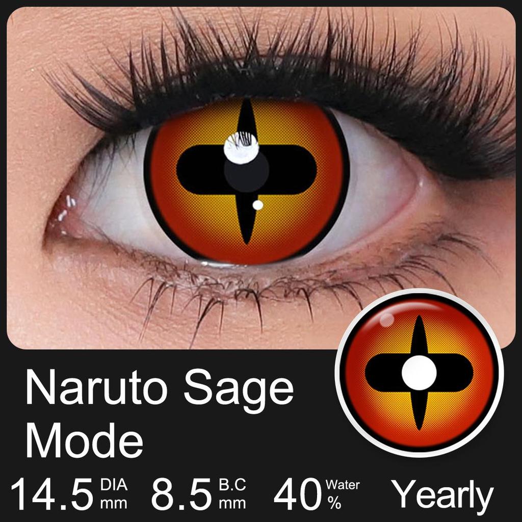 Crazy Lenses Magister Контактные линзы для Хэллоуина Красные контактные линзы для косплея Аксессуары для аниме Шаринган/Какаши Мангекё/Саске Гексаграмма