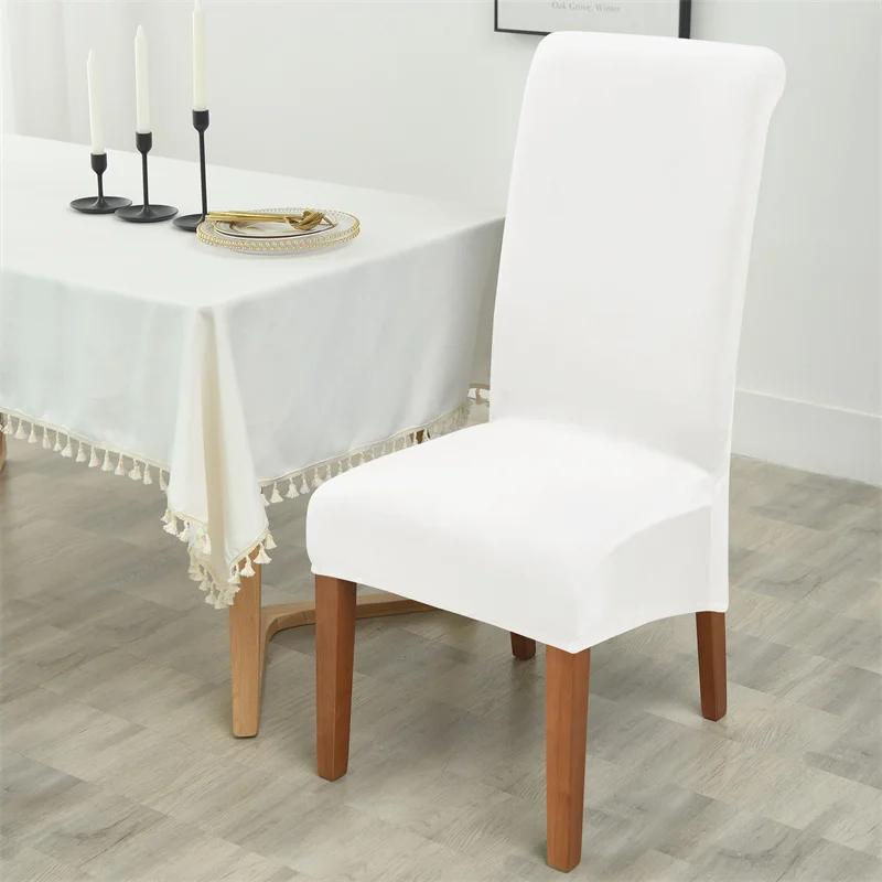 1/2/4/6 шт. Мягкий бархатный чехол для стула, эластичный чехол для стула с высокой спинкой, однотонный чехол для стула для столовой, кухни
