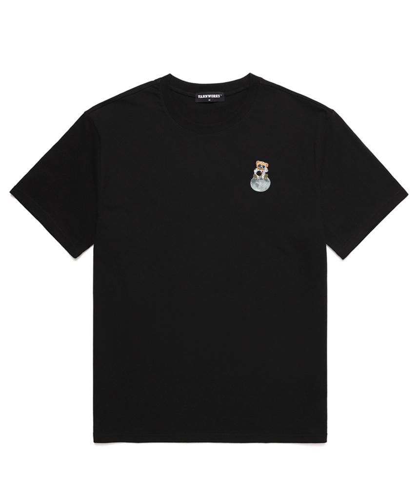 VANNWORKS Space Bear Oversized Short Sleeve T-Shirt (Vndts242) Black