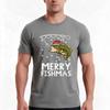 Merry Fishmas Fish Fishing Xmas Pjs Christmas Pajama Dad Unisex Tshirt Summer Casual Cotton Tee Oversized Streetwear Tops