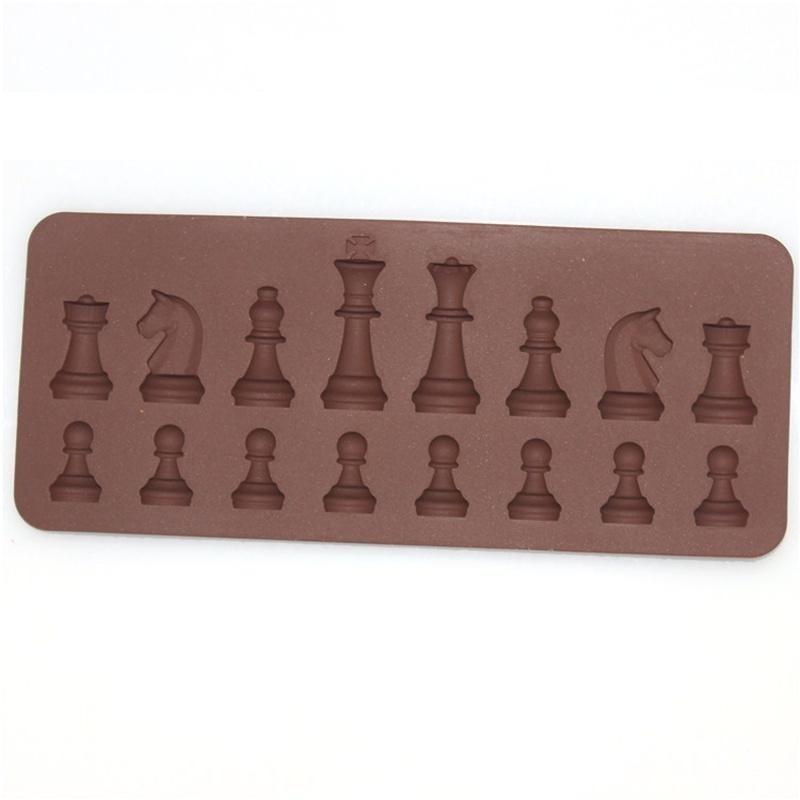 Mini Chess Shaped Ice Chocolate Sugar Cake Decor Silicone Cube Tray Chess Mold Kitchen Tool