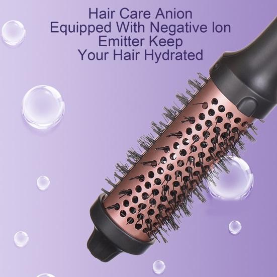 Wired Curling Brush 38MM LED Display Thermal Brush Fast Heating Negative Ion Round Brush Electric Hair Straightening Curling Wand Tools