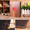 DIY Photo Album Wood Cover Anniversary Scrapbook 6 Inches Self-Adhesive Picture Book Vintage Heart