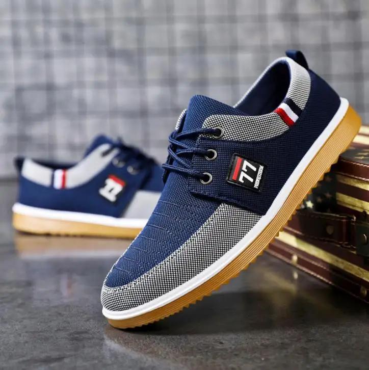 Новые мужские парусиновые туфли, легкие спортивные туфли, повседневная сетчатая дышащая вулканизированная обувь, классическая модная рабочая обувь на шнуровке