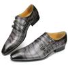 Fashion Men's Shoe Fashion Crocodile Printed For Office Wedding Party Handmade by Top Layer Cowhide Leather Comfortable Monk Style Shoes