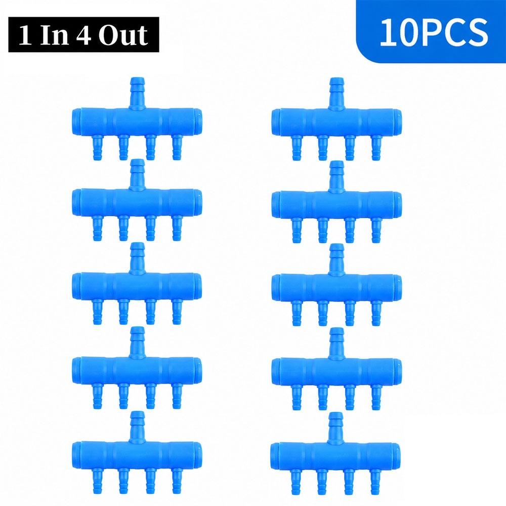 10Pcs Plastic Aquarium Air Splitter 4/5/8mm Oxygen Gas Diverter for Fish Tank Air Pump Oxygenation