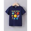 Summer Baby Boy Clothes Kid Girls Casual Solar System Planets Printed T-shirts Children Fashion Crew Neck Short Sleeve Top