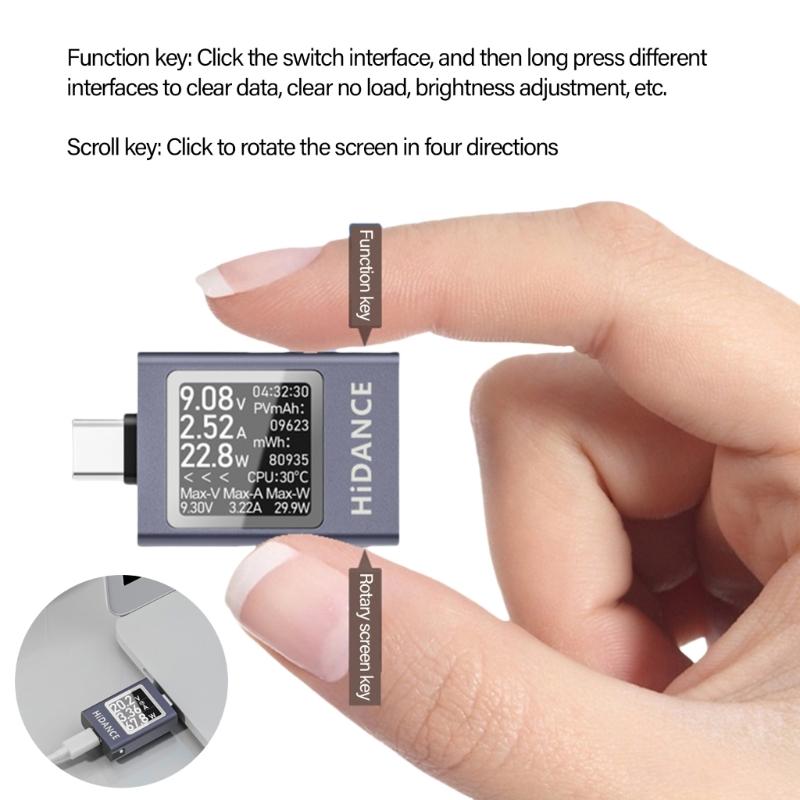 4,5-50 В 0-12 А Цифровой мультиметр Тестер метр Type-C Интерфейс Напряжения Ток Тестер для телефона Многофункциональный