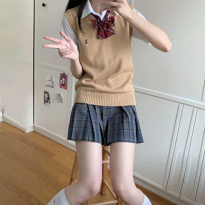 Жилет JK средней школы Мидзухара: Аутентичный вязаный кардиган в японском стиле для женщин - Идеально подходит для осени и зимы.