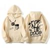 Men's Fashion Sweatshirt Vintage Streetwear Sweatshirt Hat All Dog Pattern Printed Hoodies from Rapper Drake's