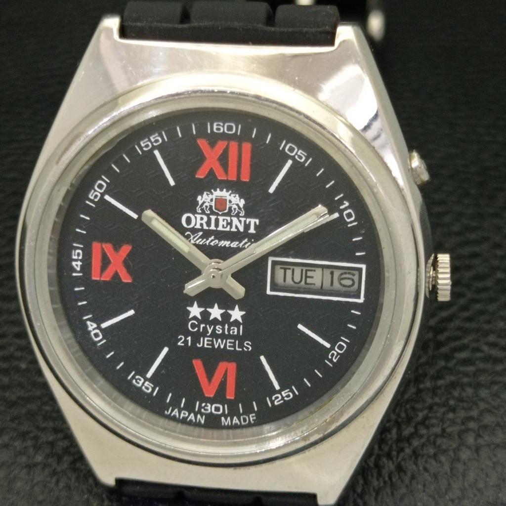 АВТОМАТИЧЕСКИЕ МУЖСКИЕ ЧАСЫ ORIENT CRYSTAL 46941 JAPAN DAY&DATE С ЧЕРНЫМ ЦИФЕРБЛАТОМ a431931-2 R109-a431931