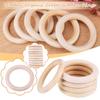 10PC 70mm Wooden DIY Crafts Connectors Circles Natural Wooden Rings