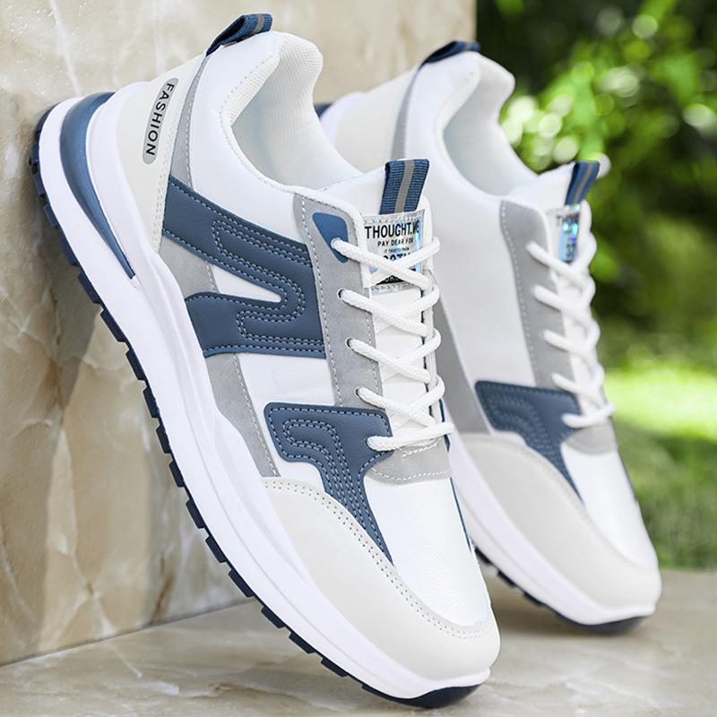 Men's shoes spring and summer sports shoes men's 2026 new leather waterproof and non-slip black casual shoes men's running dad shoes