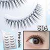 Meiliyue Japanese Style 5 Pairs Slender Cartoon False Eyelashes with Transparent Stem