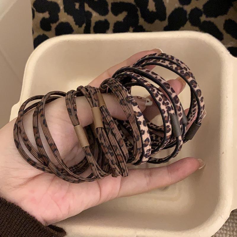 Корейская ретро резинка для волос с леопардовым принтом, высокая эластичность