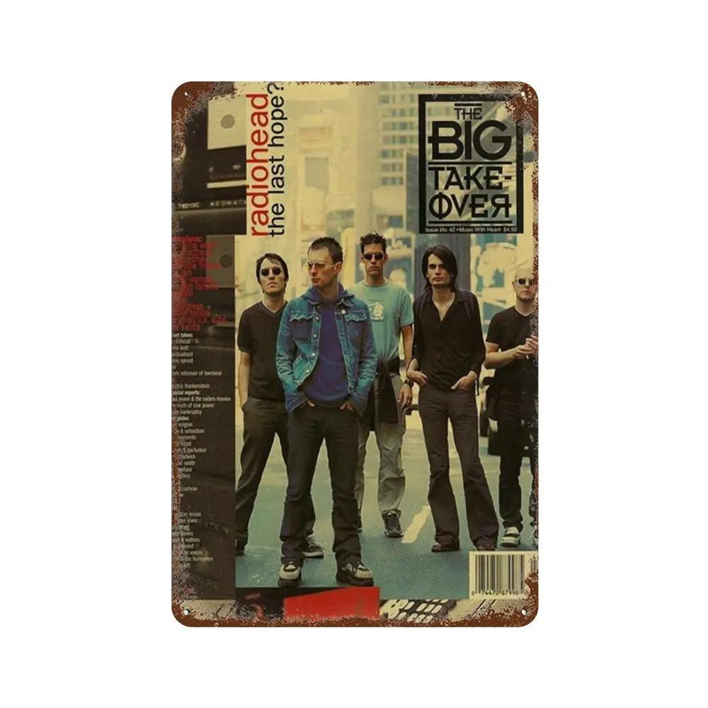 Рок-группа Radiohead Music Art Poster Ретро Металлическая жестяная вывеска Винтажная табличка для дома, комнаты, бара, клуба, мужской пещеры, кафе, декор настенные тарелки