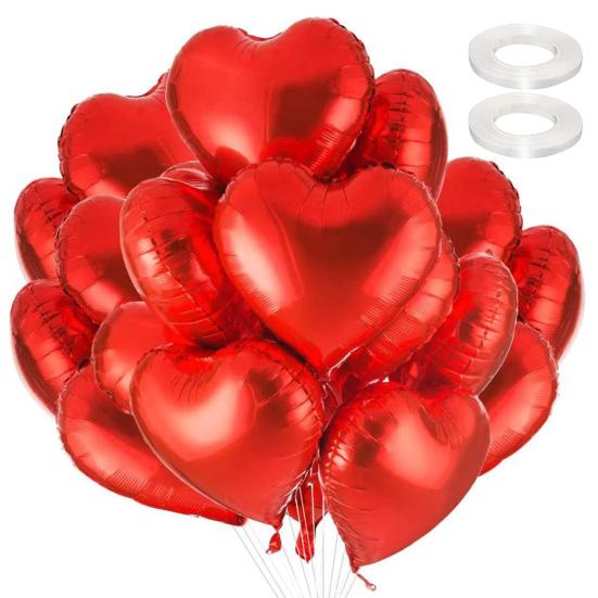 Воздушные шары Yousheng Love Balloons в форме сердца из алюминиевой фольги, многоразовые воздушные шары в форме сердца для Дня святого Валентина, свадьбы, помолвки, вечеринки, декора