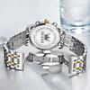 OLEVS Quartz Analog Waterproof Watch with Silver Stainless Steel Stylish and Popular for Business and Casual Blue Dial Men's Band, Wear,