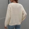 Женский осенне-зимний однотонный вязаный свитер с круглым вырезом и длинными рукавами, пуловер, свитер