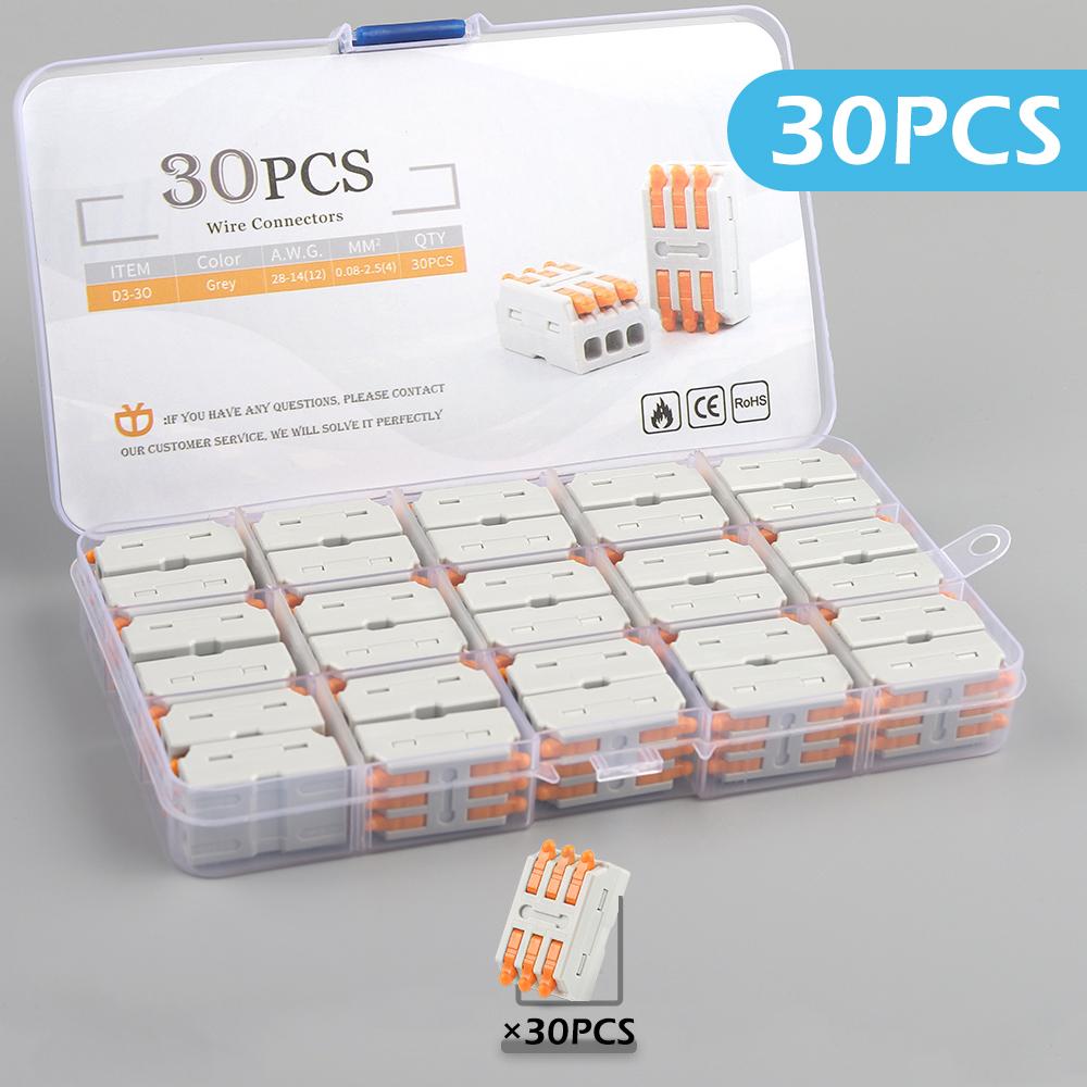 Мини Быстрый Проводной Соединитель 2 Контакта 3 Контакта Стыкуемый Жесткий Провод Прямая Вставка Многовходовой и Многовыходной Клеммный Блок для Проводки