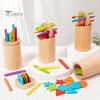 1 набор деревянных игрушек для сортировки цветов, мелкая моторика, коробка для сопоставления цветов, развивающая красочная игра для мальчиков и девочек, сбрасывающая палочки и диски