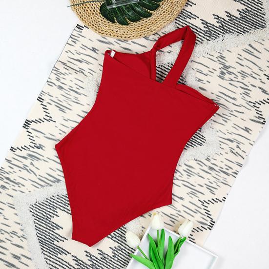 Женский цельный купальник на одно плечо с подкладкой из стали и металлическими пряжками, монокини, сексуальный купальник с S-образной фигурой и полым дизайном