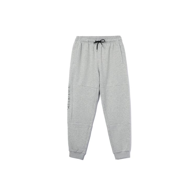 Li Ning Badfive повседневные трикотажные спортивные штаны на шнурке мужские низ серые AKLR395-3