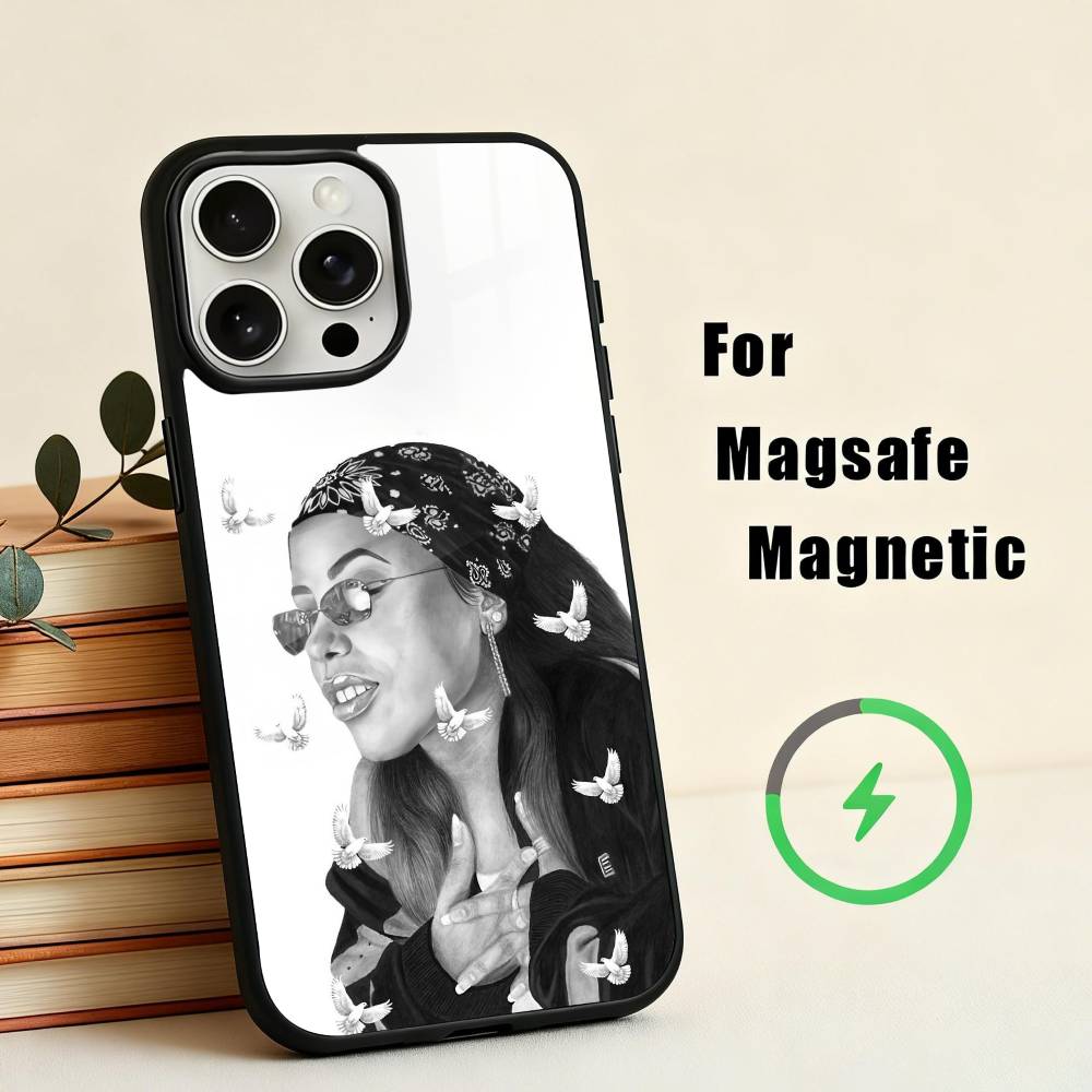 Чехол для телефона A-A-AaliyahS H-hip pop для iPhone 17, 16, 15, 14, 13, 12, 11 Plus, Pro Max Магнитный для Magsafe Беспроводная зарядка