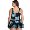 Women Summer Swimwear Plus Size Swimsuit Floral Pattern V Neck Beach Dress Sexy Two-Piece Bathing Suit S-5XL