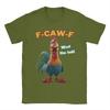 Men's Funny Chicken F-Caw-F What The Heli T Shirt Poultry Humor 100% Cotton Tops Funny Short Sleeve Tee Shirt Printing T-Shirt