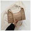 Women'S Pu Handbag with Chain Stripe Female Shoulder Bag Fashion Ladies Armpit Bag Retro Casual Women Tote