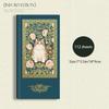 Vintage Style Hardcover Notebook with Thickened Horizontal Inner Pages, Portable and Cute Cat Notebook
