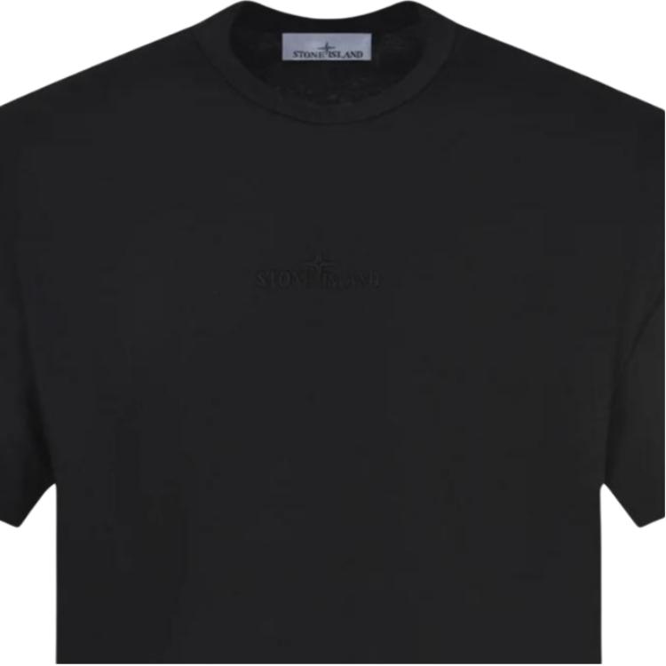 STONE ISLAND Мужская футболка Ss25 однотонная с круглым вырезом и коротким рукавом Топы Черный K1S152100025S0050V0029