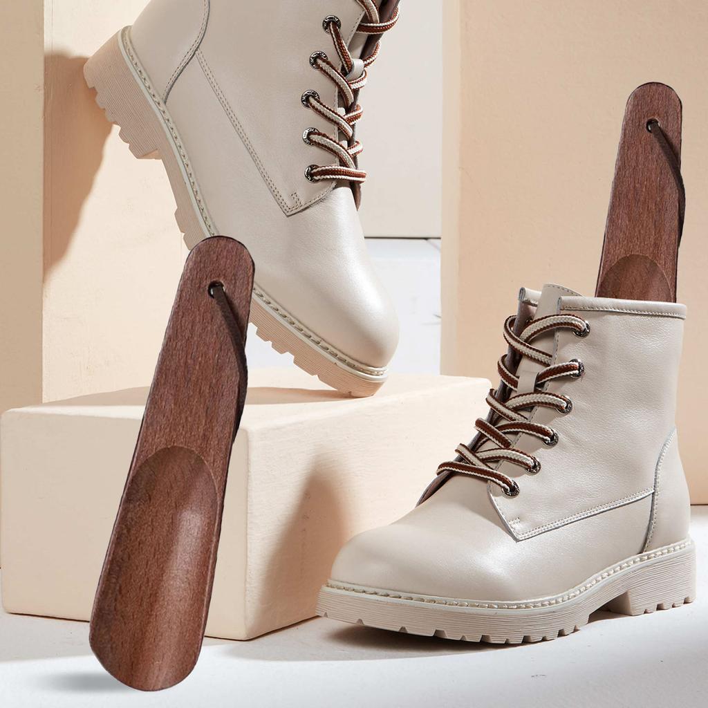 Длинная ручка для надевания обуви, гладкий край, рожок для обуви из массива дерева, многофункциональный инструмент для надевания обуви для пожилых людей, женщин, мужчин