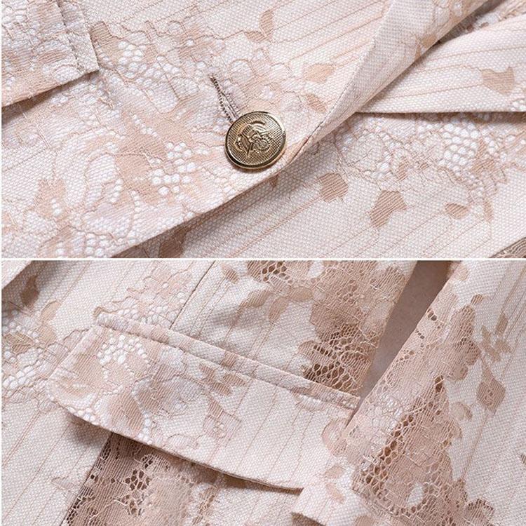 Кружевной костюм с принтом, утягивающий костюм в Корейском стиле, весенне-летняя мода в женском стиле, тонкий тонкий костюм, пальто, женский солнцезащитный крем