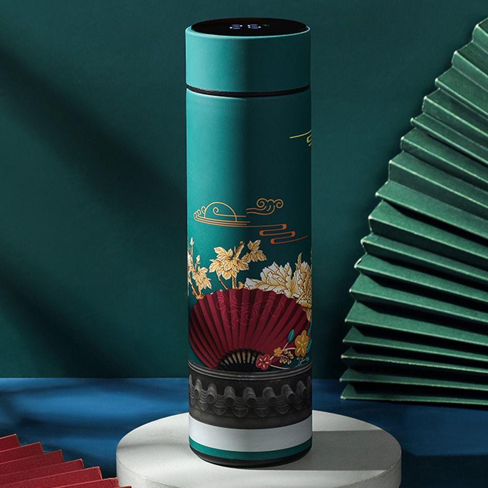 Stainless Steel Digital with Lid Chinese Style Thermos Cup Vacuum Flask Water Bottle Coffee Tumbler
