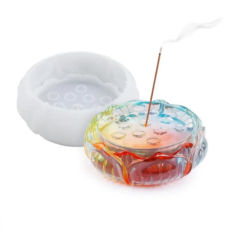 Украшение для дома Поделки Сделай сам Подставка для благовоний в форме лотоса Эпоксидная смола Литье Силиконовая форма