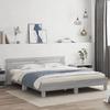 VidaXL Bed Frames with Headboard and LED, Double Bed with Slatted Base, Adult Bedroom Bed, Sonoma Grey 160x200 Cm 3207537