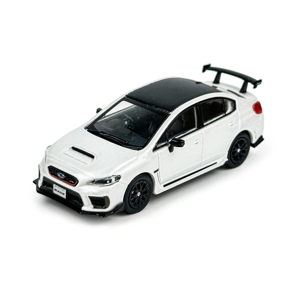 PAUDI MODEL 1/64 scale Subaru WRX STI S208 Right Pedestal Diecast Model Car White