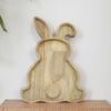 Поднос для пасхального кролика, деревянная тарелка для еды, фруктов, хлеба, пасхального декора, детского торта, детского инвентаря Y8L0