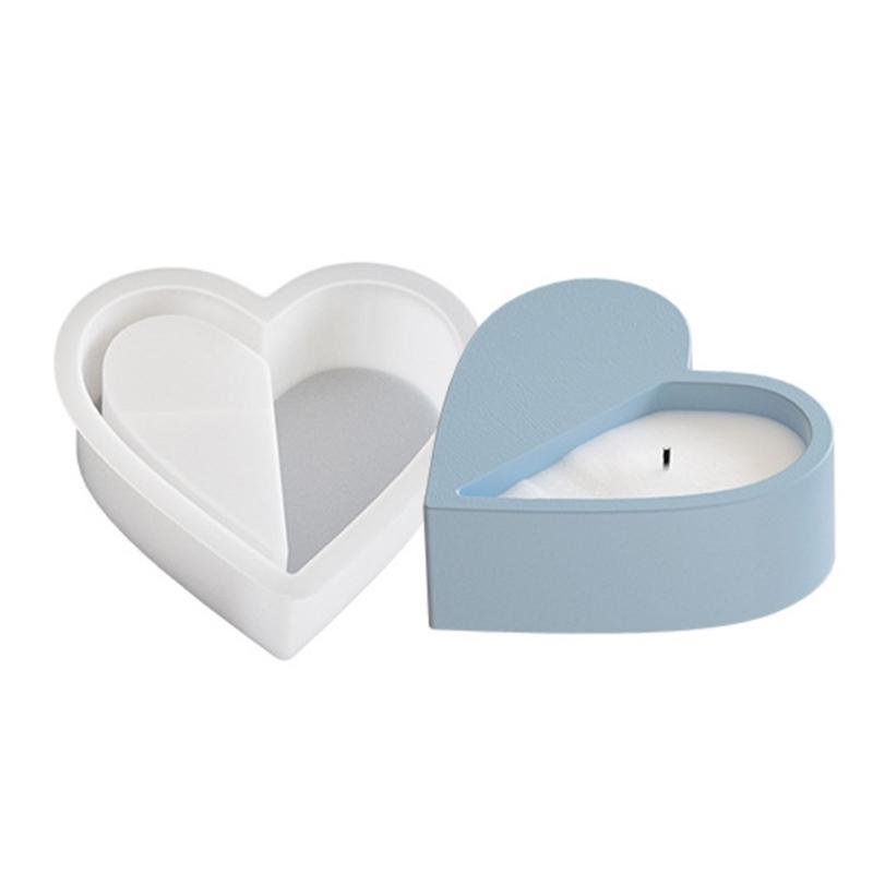 Creative Heart Shaped Silicone Mold Candle Cups and Planter Making Mould Epoxy Resin Candle Holder Decoration Mould