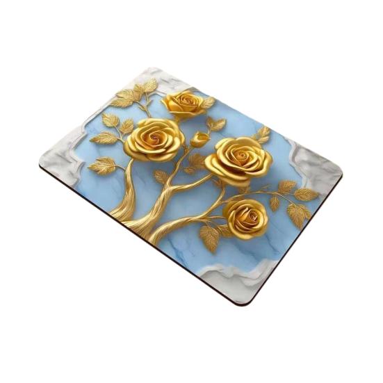 Yousheng Floral Dish Drying Mat Absorbent Kitchen Drying Mat Reusable Washable Dish Drying Pad Non-slip Dish Rack Mats for Kitchen Counter