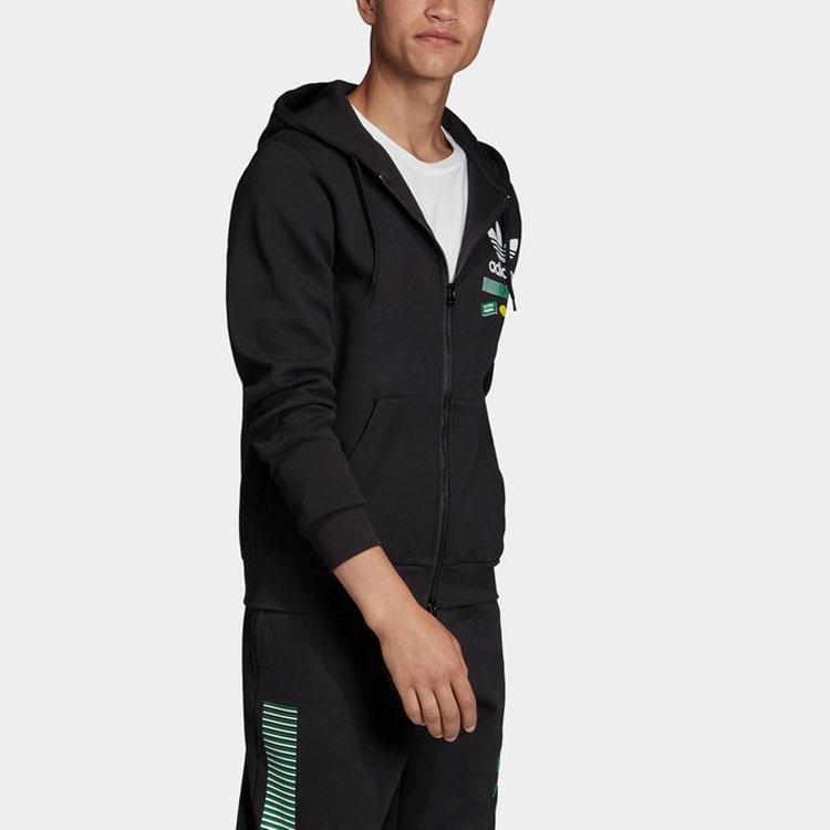 adidas Оригиналы Bodega Fzhood с логотипом и принтом спортивной толстовки с капюшоном, мужская верхняя одежда, черный FP7701