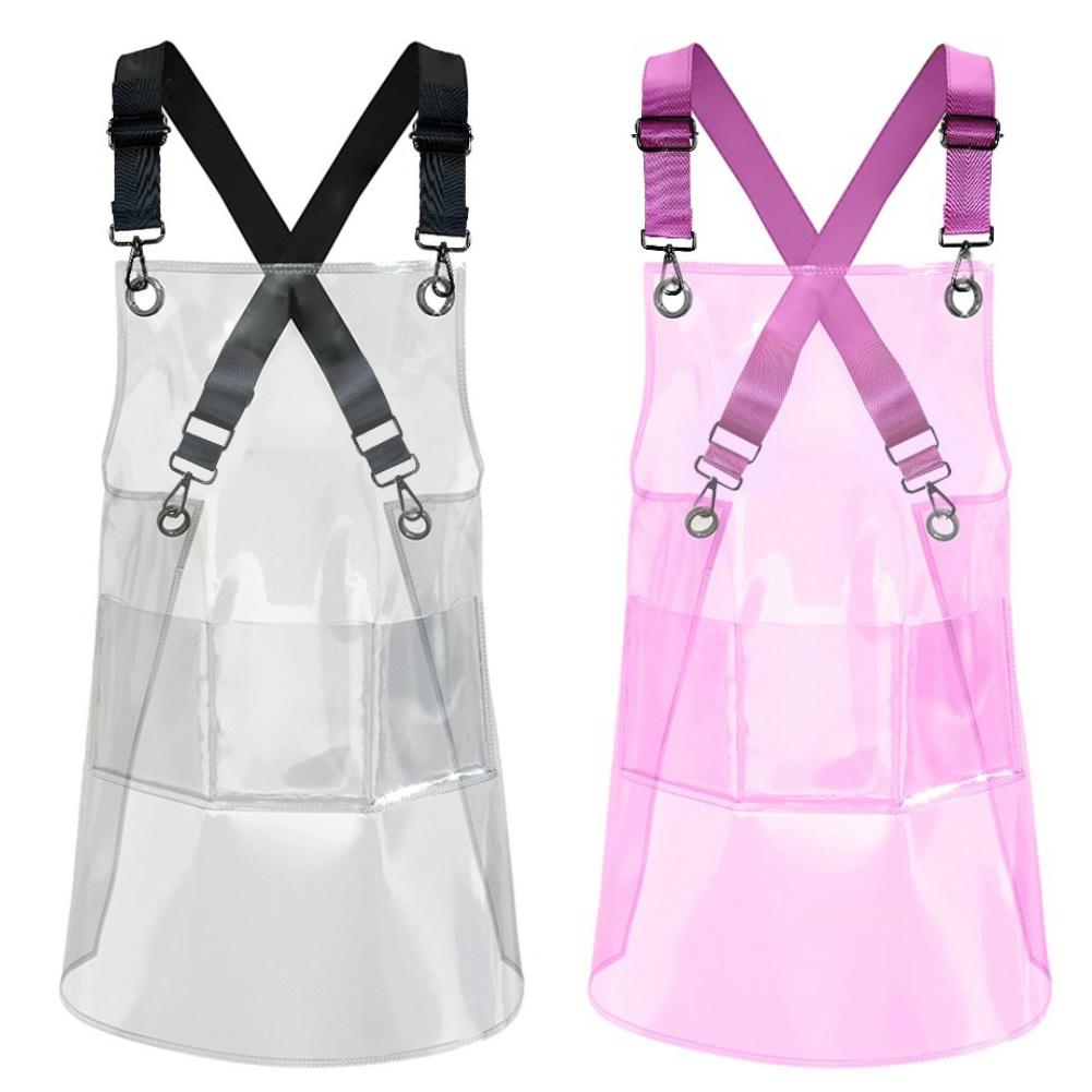 Fashion Barber Apron Reusable Waterproof Transparent Apron Unisex TPU for Kitchen Hair Salon Barber Barista Household Supplies