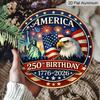 2D плоский, 1 шт. Настенный знак к 250-летию основания Америки, подходит для патриотического декора, Празднование 250 лет истории, Ретро-пластина для 4 июля, День поминовения