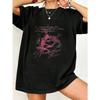 Oversized T Shirt Black Rose And Text Print Graphic Tee For Casual Wear And Street Style