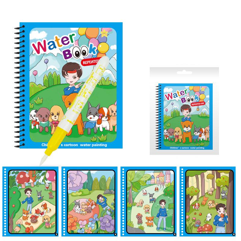 Монтессори Игрушки Многоразовая Книжка-раскраска Книжка для рисования волшебной водой для детей Игрушка для малышей Книжка для рисования Развивающие игрушки для детей